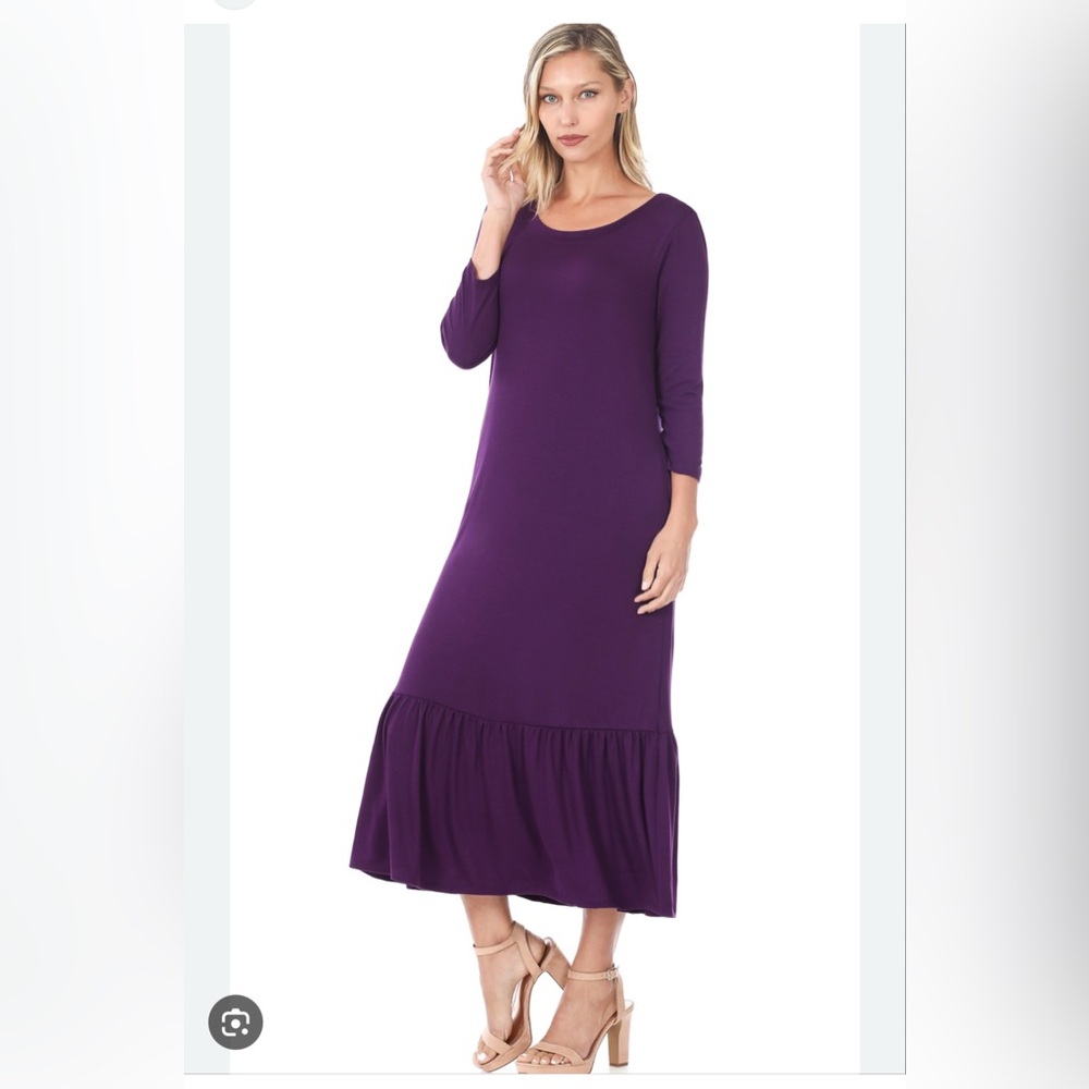 Casual Maxi ruffle Dress W/ Pockets xl